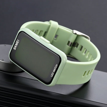 SKMEI 1873 PU Strap Waterproof LED Electronic Watch(Light Green)-garmade.com