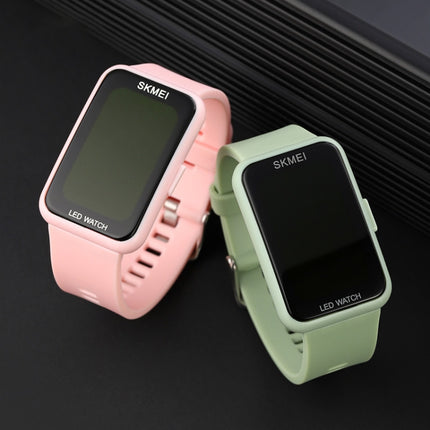 SKMEI 1873 PU Strap Waterproof LED Electronic Watch(Light Green)-garmade.com