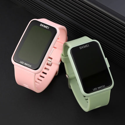 SKMEI 1873 PU Strap Waterproof LED Electronic Watch(Pink)-garmade.com
