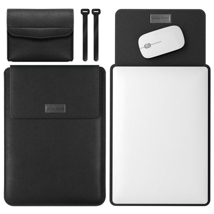 4 in 1 Lightweight and Portable Leather Computer Bag, Size:11/12 inches(Black)-garmade.com