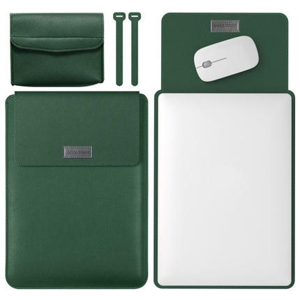 4 in 1 Lightweight and Portable Leather Computer Bag, Size:11/12 inches(Dark Green)-garmade.com