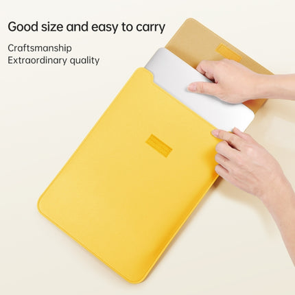 4 in 1 Lightweight and Portable Leather Computer Bag, Size:13/14 inches(Yellow)-garmade.com