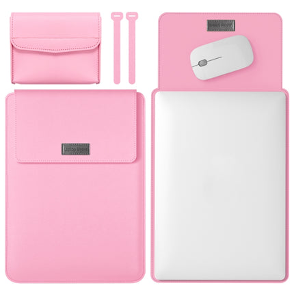 4 in 1 Lightweight and Portable Leather Computer Bag, Size:15.4/15.6/16.1 inches(Pink)-garmade.com