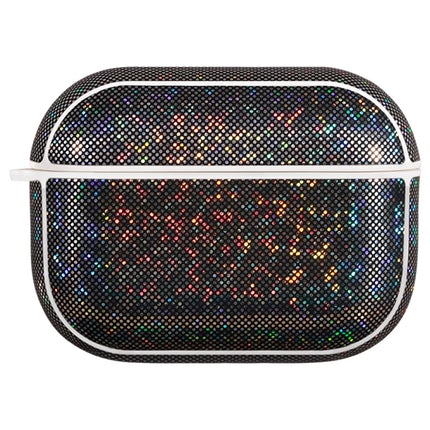 NIILLKIN Anti-fall PU + TPU Shining Protection Glitter Case for AirPods Pro(Black)-garmade.com