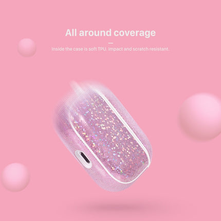 NIILLKIN Anti-fall PU + TPU Shining Protection Glitter Case for AirPods Pro(Pink)-garmade.com