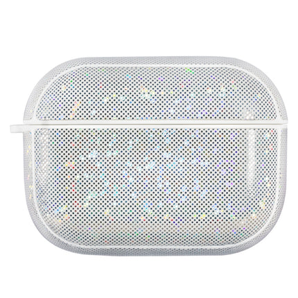 NIILLKIN Anti-fall PU + TPU Shining Protection Glitter Case for AirPods Pro(White)-garmade.com
