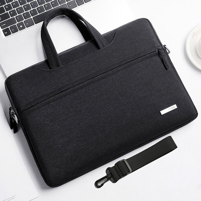 Handbag Laptop Bag Inner Bag with Shoulder Strap, Size:13.3 inch(Black)-garmade.com
