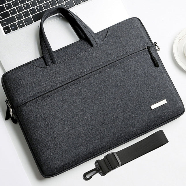 Handbag Laptop Bag Inner Bag with Shoulder Strap, Size:13.3 inch(Dark Grey)-garmade.com