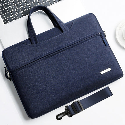 Handbag Laptop Bag Inner Bag with Shoulder Strap, Size:14 inch(Dark Blue)-garmade.com