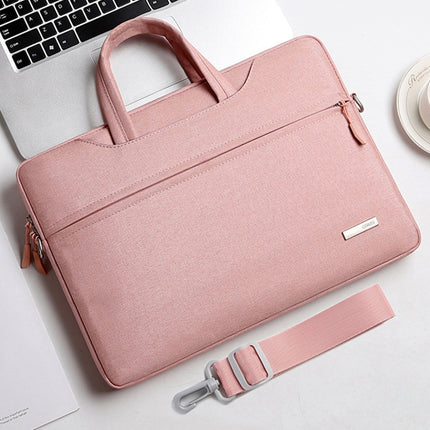 Handbag Laptop Bag Inner Bag with Shoulder Strap, Size:16.1 inch(Pink)-garmade.com