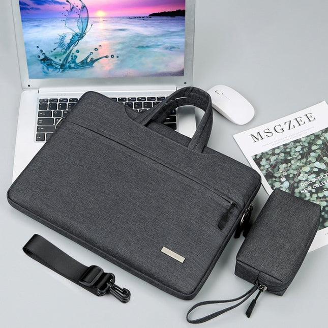 Handbag Laptop Bag Inner Bag with Shoulder Strap/Power Bag, Size:16.1 inch(Dark Grey)-garmade.com