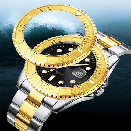 SKMEI 9295 Stainless Steel Buckle Strap Waterproof Quartz Watch, Strap:Gold(Blue)-garmade.com