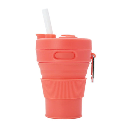 350ML Folding Portable Silicone Telescopic Drinking Coffee Cup Multi-function Silica Cup Travel(Red)-garmade.com