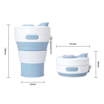 350ML Folding Portable Silicone Telescopic Drinking Coffee Cup Multi-function Silica Cup Travel(White Red)-garmade.com