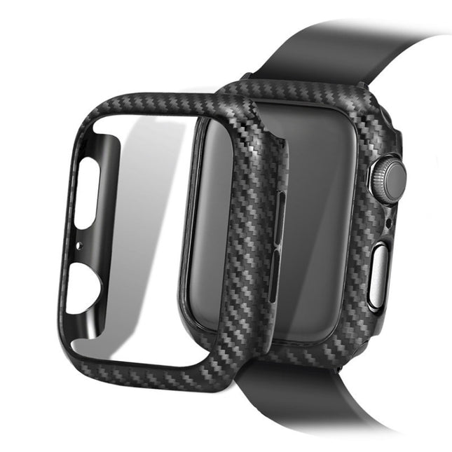 PC Carbon Fiber Frame Watch Case For Apple Watch Series 9 / 8 / 7 45mm(Black)-garmade.com