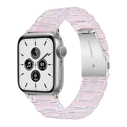 Plastic Colorful Three-Bead Watch Band For Apple Watch Ultra 49mm&Watch Ultra 2 49mm / Series 9&8&7 45mm / SE 3&SE 2&6&SE&5&4 44mm / 3&2&1 42mm(Gradient Pink)-garmade.com