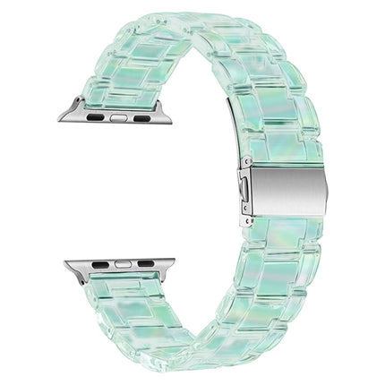Plastic Colorful Three-Bead Watch Band For Apple Watch Ultra 49mm&Watch Ultra 2 49mm / Series 9&8&7 45mm / SE 3&SE 2&6&SE&5&4 44mm / 3&2&1 42mm(Gradient Green)-garmade.com