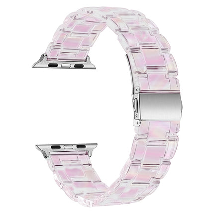 Plastic Colorful Three-Bead Watch Band For Apple Watch Series 9&8&7 41mm / SE 3&SE 2&6&SE&5&4 40mm / 3&2&1 38mm(Gradient Pink)-garmade.com