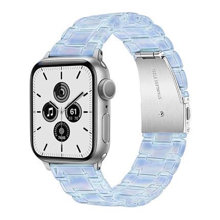 Plastic Colorful Three-Bead Watch Band For Apple Watch Series 9&8&7 41mm / SE 3&SE 2&6&SE&5&4 40mm / 3&2&1 38mm(Gradient Blue)-garmade.com