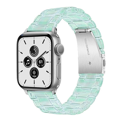 Plastic Colorful Three-Bead Watch Band For Apple Watch Series 9&8&7 41mm / SE 3&SE 2&6&SE&5&4 40mm / 3&2&1 38mm(Gradient Green)-garmade.com