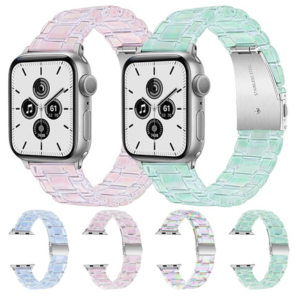 Plastic Colorful Three-Bead Watch Band For Apple Watch Series 9&8&7 41mm / SE 3&SE 2&6&SE&5&4 40mm / 3&2&1 38mm(Gradient Pink)-garmade.com