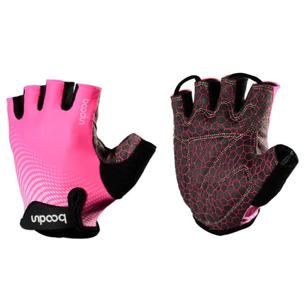 BOODUN 1096 Non-slip Wear-resistant Breathable Fitness Sports Silicone Gloves, Size:S(Rose Red)-garmade.com