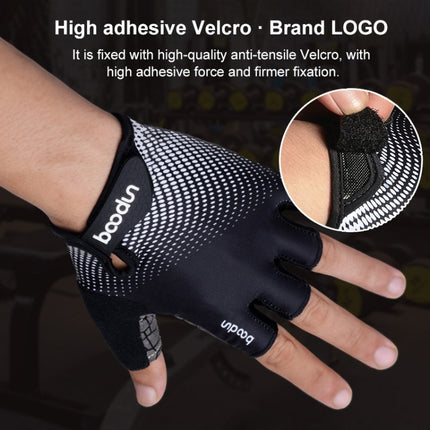 BOODUN 1096 Non-slip Wear-resistant Breathable Fitness Sports Silicone Gloves, Size:M(Green)-garmade.com