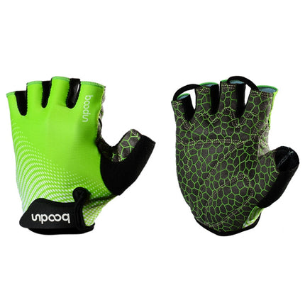 BOODUN 1096 Non-slip Wear-resistant Breathable Fitness Sports Silicone Gloves, Size:L(Green)-garmade.com