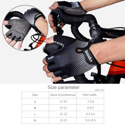 BOODUN 1096 Non-slip Wear-resistant Breathable Fitness Sports Silicone Gloves, Size:L(Black)-garmade.com