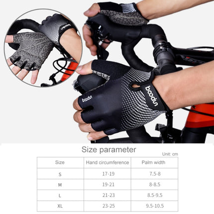 BOODUN 1096 Non-slip Wear-resistant Breathable Fitness Sports Silicone Gloves, Size:XL(Blue)-garmade.com