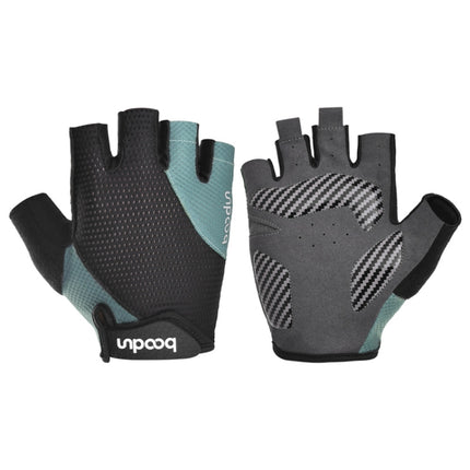 BOODUN 1408 4D Silicone Shock Absorbing Half Finger Breathable Bicycle Outdoor Riding Gloves, Size:M(Black and Blue)-garmade.com