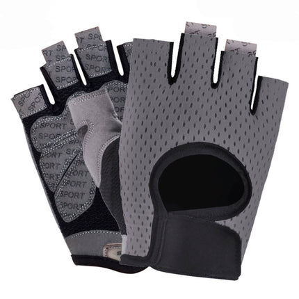 Outdoor Half-finger Cycling Fitness Non-slip Breathable Thin Sports Gloves, Size:S(Grey)-garmade.com