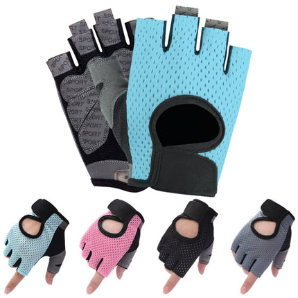 Outdoor Half-finger Cycling Fitness Non-slip Breathable Thin Sports Gloves, Size:S(Sky Blue)-garmade.com