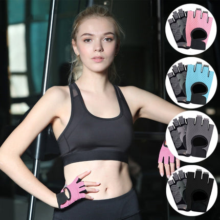 Outdoor Half-finger Cycling Fitness Non-slip Breathable Thin Sports Gloves, Size:S(Sky Blue)-garmade.com