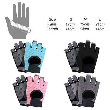 Outdoor Half-finger Cycling Fitness Non-slip Breathable Thin Sports Gloves, Size:S(Black)-garmade.com