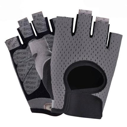 Outdoor Half-finger Cycling Fitness Non-slip Breathable Thin Sports Gloves, Size:L(Grey)-garmade.com