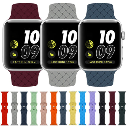 Weave Texture Watch Band For Apple Watch Ultra 49mm&Watch Ultra 2 49mm / Series 9&8&7 45mm / SE 3&SE 2&6&SE&5&4 44mm / 3&2&1 42mm(Grey)-garmade.com