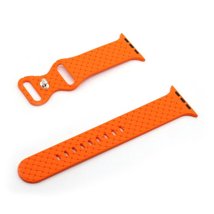 Weave Texture Watch Band For Apple Watch Series 9&8&7 41mm / SE 3&SE 2&6&SE&5&4 40mm / 3&2&1 38mm(Orange)-garmade.com
