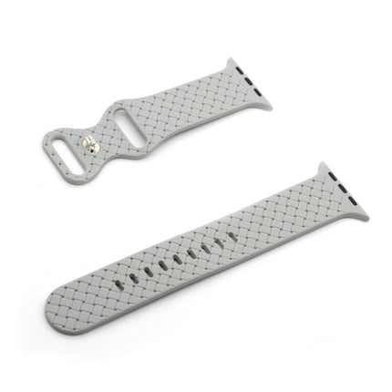 Weave Texture Watch Band For Apple Watch Series 9&8&7 41mm / SE 3&SE 2&6&SE&5&4 40mm / 3&2&1 38mm(Grey)-garmade.com
