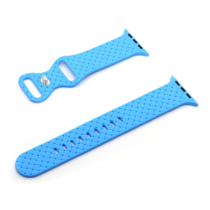 Weave Texture Watch Band For Apple Watch Series 9&8&7 41mm / SE 3&SE 2&6&SE&5&4 40mm / 3&2&1 38mm(Blue)-garmade.com