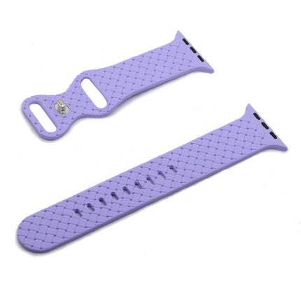 Weave Texture Watch Band For Apple Watch Series 9&8&7 41mm / SE 3&SE 2&6&SE&5&4 40mm / 3&2&1 38mm(Purple)-garmade.com