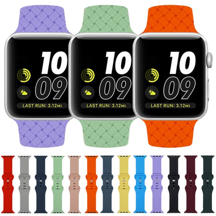 Weave Texture Watch Band For Apple Watch Series 9&8&7 41mm / SE 3&SE 2&6&SE&5&4 40mm / 3&2&1 38mm(Dark Green)-garmade.com
