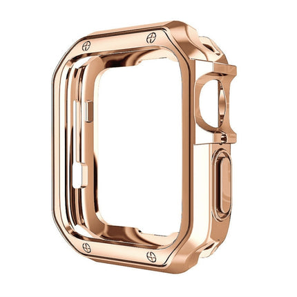 TPU Frame Watch Case For Apple Watch Series 9 / 8 / 7 41mm(Rose Gold)-garmade.com