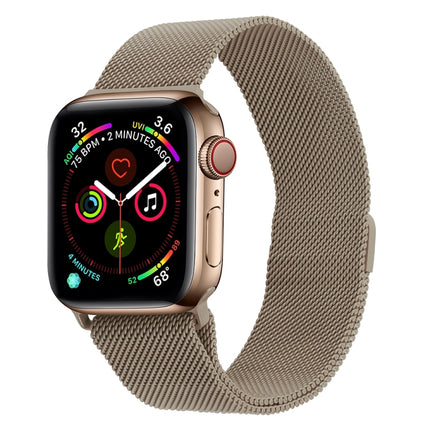 Milanese Stainless Steel Watch Band For Apple Watch Ultra 49mm&Watch Ultra 2 49mm / Series 9&8&7 45mm / SE 3&SE 2&6&SE&5&4 44mm / 3&2&1 42mm(Vintage Gold)-garmade.com