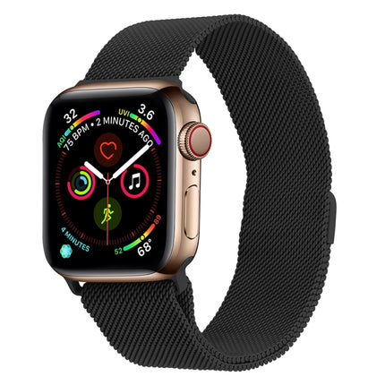 Milanese Stainless Steel Watch Band For Apple Watch Ultra 49mm&Watch Ultra 2 49mm / Series 9&8&7 45mm / SE 3&SE 2&6&SE&5&4 44mm / 3&2&1 42mm(Black)-garmade.com