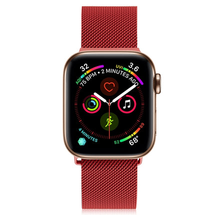 Milanese Stainless Steel Watch Band For Apple Watch Ultra 49mm&Watch Ultra 2 49mm / Series 9&8&7 45mm / SE 3&SE 2&6&SE&5&4 44mm / 3&2&1 42mm(Red)-garmade.com