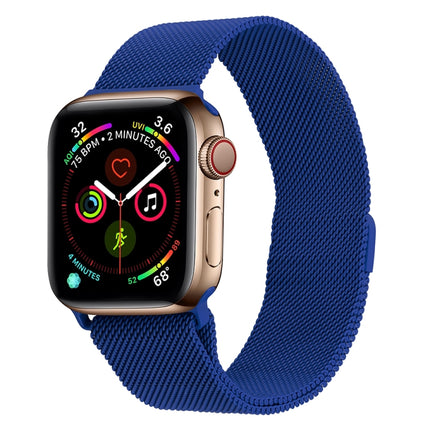 Milanese Stainless Steel Watch Band For Apple Watch Ultra 49mm&Watch Ultra 2 49mm / Series 9&8&7 45mm / SE 3&SE 2&6&SE&5&4 44mm / 3&2&1 42mm(Blue)-garmade.com