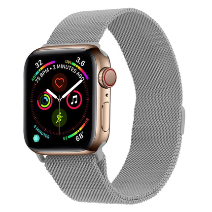 Milanese Stainless Steel Watch Band For Apple Watch Ultra 49mm&Watch Ultra 2 49mm / Series 9&8&7 45mm / SE 3&SE 2&6&SE&5&4 44mm / 3&2&1 42mm(Silver)-garmade.com