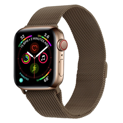 Milanese Stainless Steel Watch Band For Apple Watch Ultra 49mm&Watch Ultra 2 49mm / Series 9&8&7 45mm / SE 3&SE 2&6&SE&5&4 44mm / 3&2&1 42mm(Brown)-garmade.com