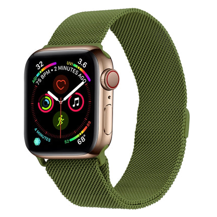 Milanese Stainless Steel Watch Band For Apple Watch Series 9&8&7 41mm / SE 3&SE 2&6&SE&5&4 40mm / 3&2&1 38mm(Grass Green)-garmade.com